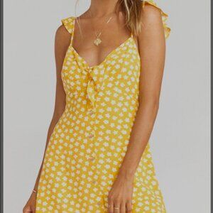 Mumu the salty blonde mini dress yellow